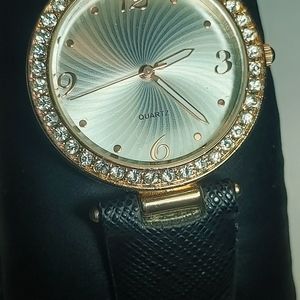 Rose Gold and Zirconia Wristwatch